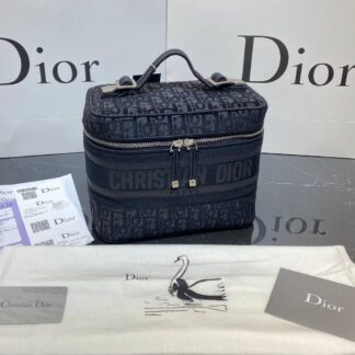 christian dior canta vanity nakisli siyah 24x17 cm