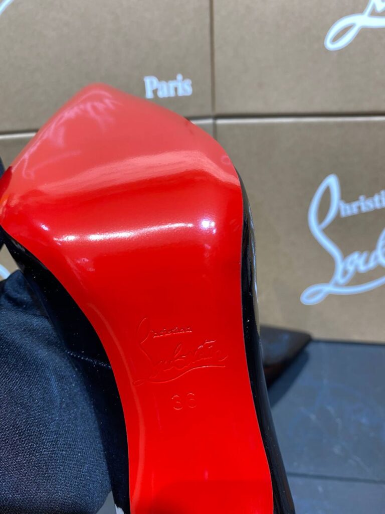 christian louboutin ayakkabi stiletto rugan siyah topuklu 12 cm