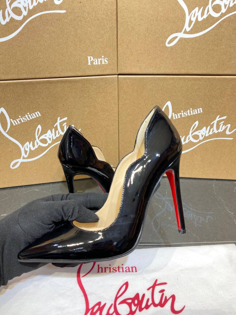 christian louboutin ayakkabi stiletto rugan siyah topuklu 12 cm