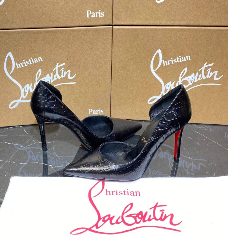 christian louboutin ayakkabi stiletto so kate siyah kroko 10 cm