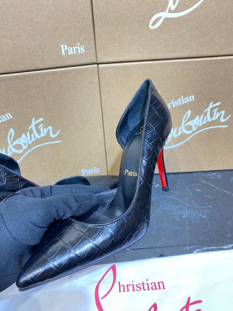 christian louboutin ayakkabi stiletto so kate siyah kroko 10 cm