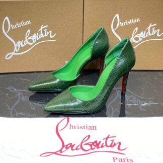 christian louboutin ayakkabi stiletto so kate yesil kroko 10 cm