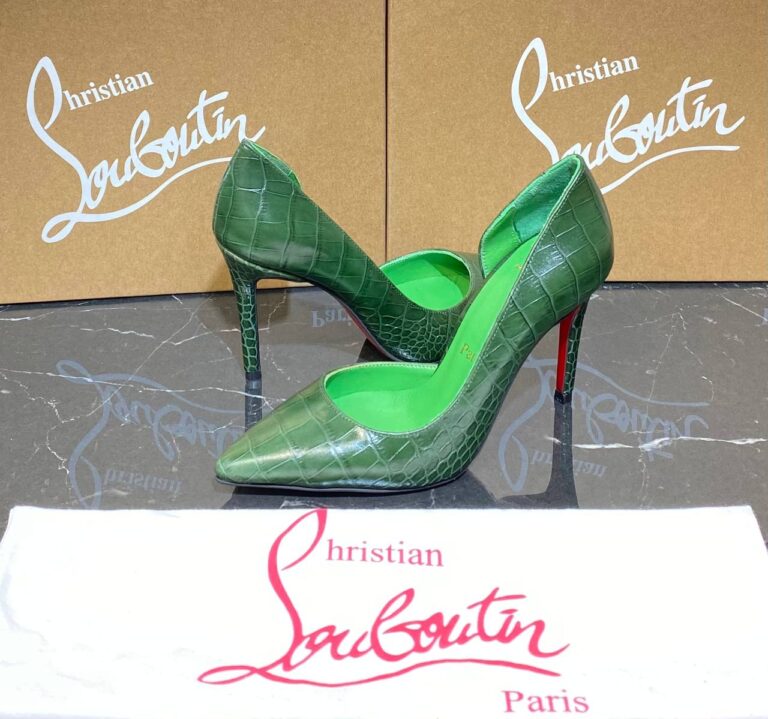 christian louboutin ayakkabi stiletto so kate yesil kroko 10 cm
