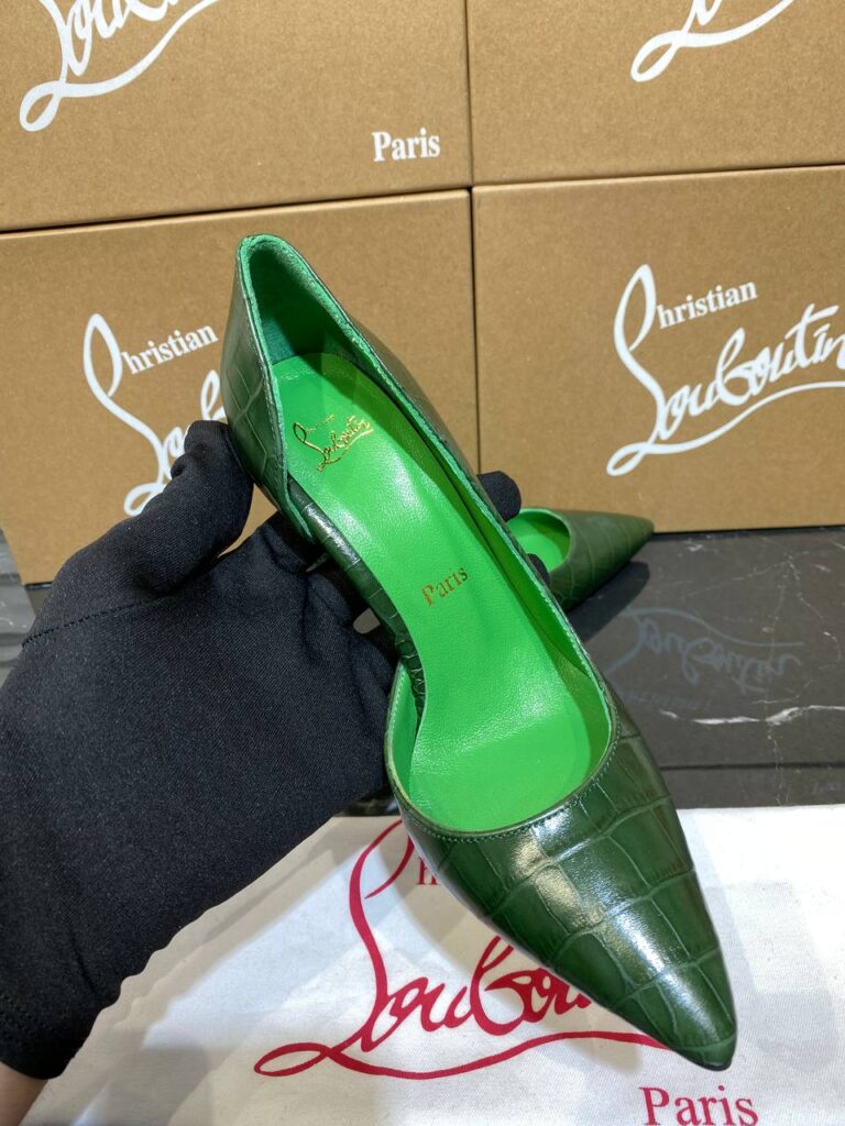 christian louboutin ayakkabi stiletto so kate yesil kroko 10 cm