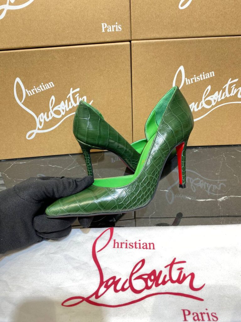 christian louboutin ayakkabi stiletto so kate yesil kroko 10 cm