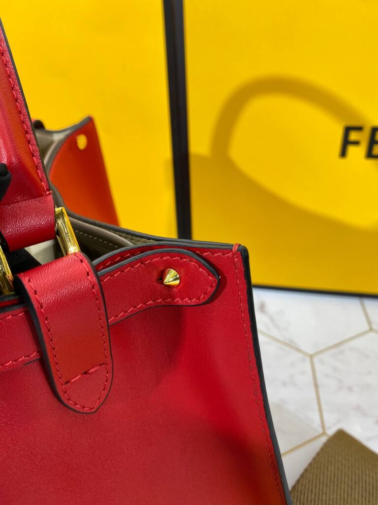 fendi canta pekaboo medium x lite kirmizi 30x26 cm