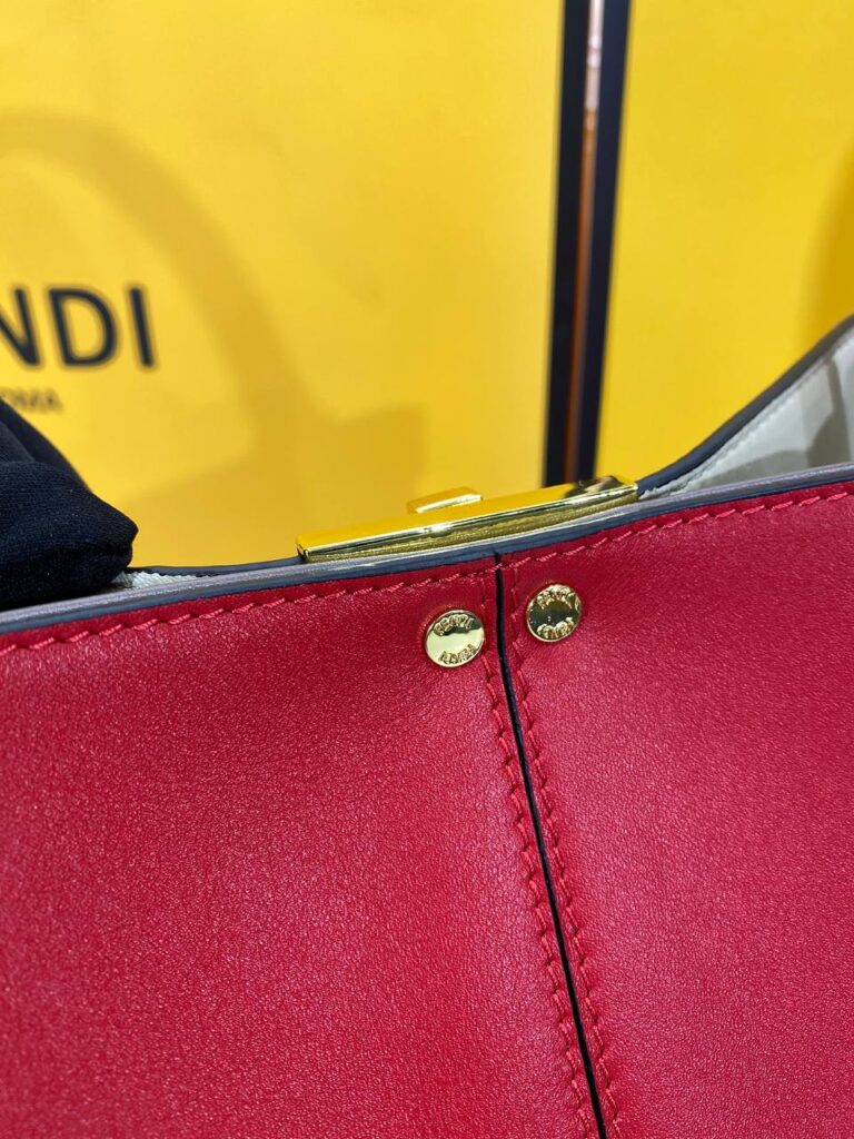 fendi canta pekaboo medium x lite kirmizi 30x26 cm