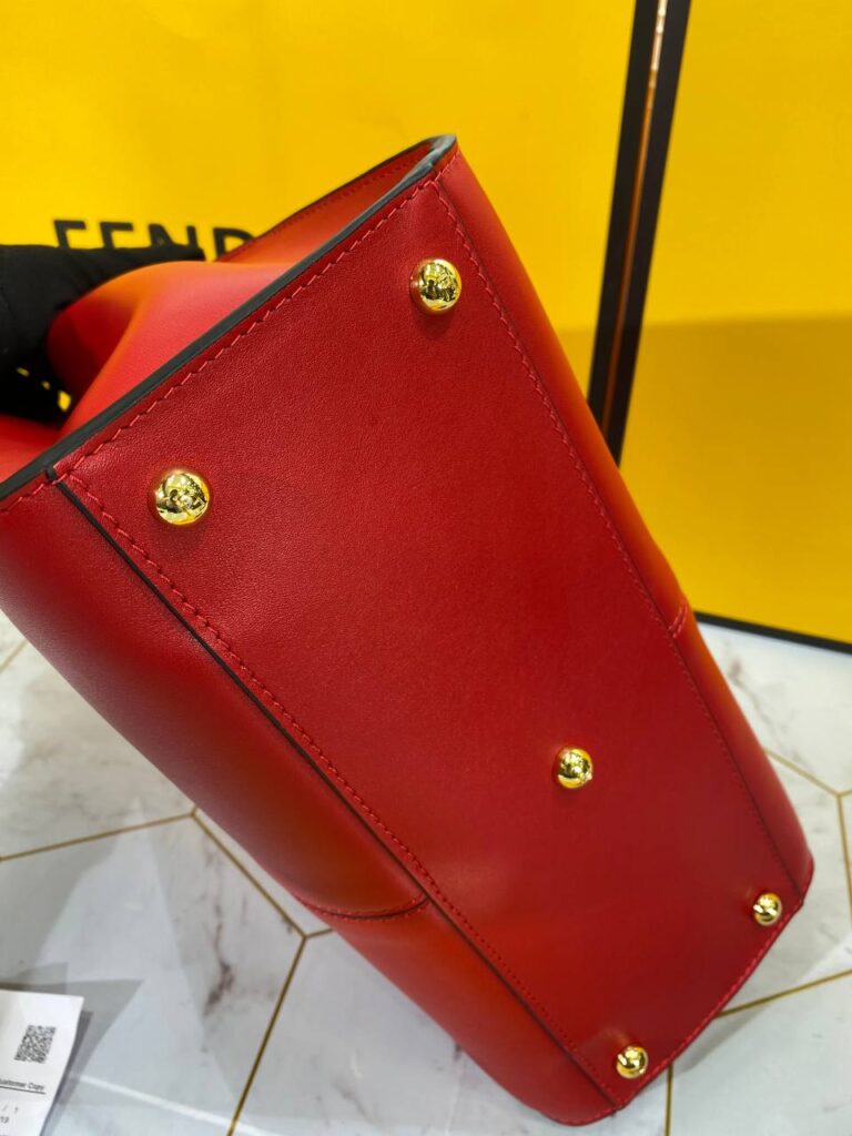 fendi canta pekaboo medium x lite kirmizi 30x26 cm