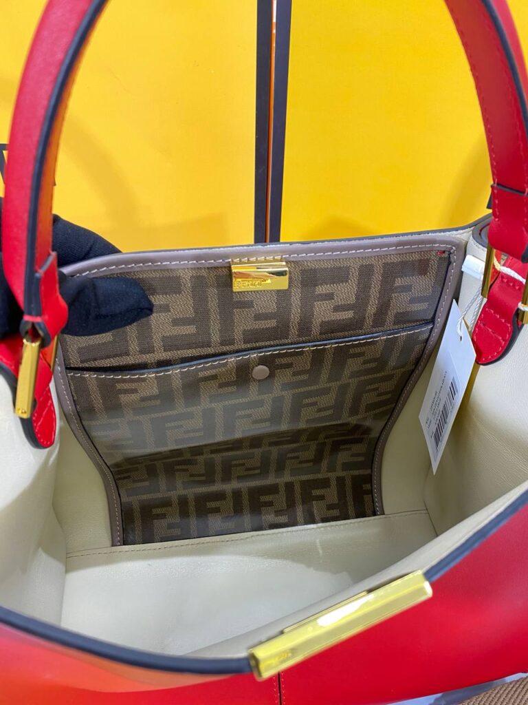 fendi canta pekaboo medium x lite kirmizi 30x26 cm