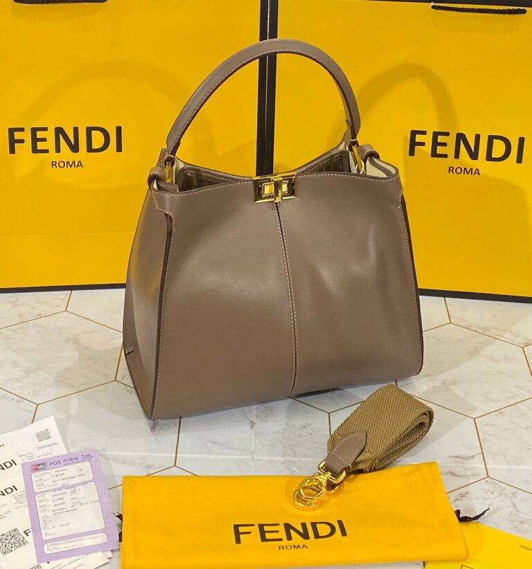 fendi canta pekaboo medium x lite vizon 30x26 cm