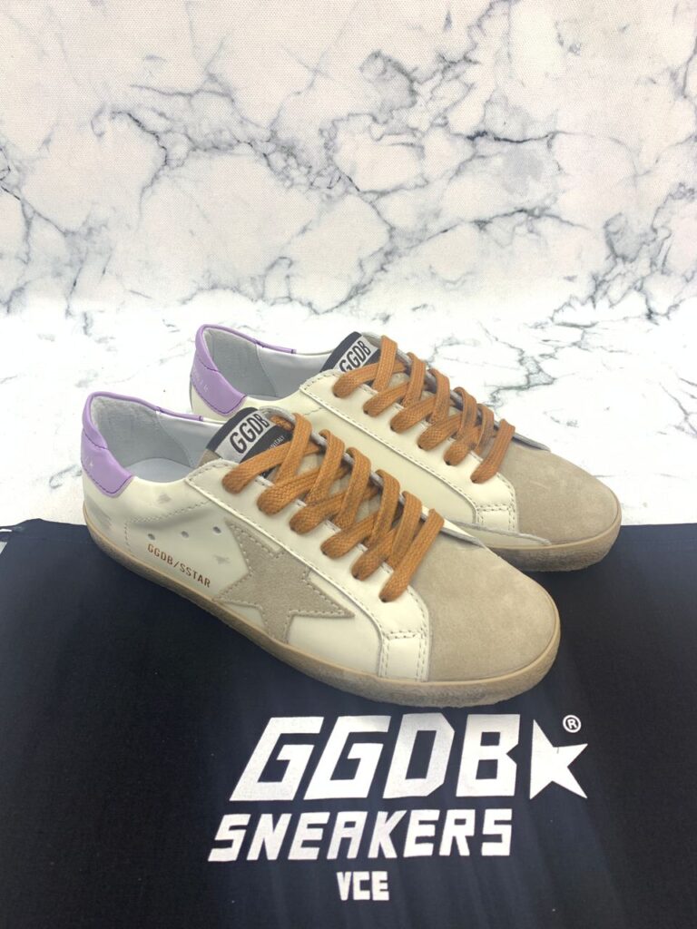 golden goose ayakkabi superstar beyaz lila sneaker