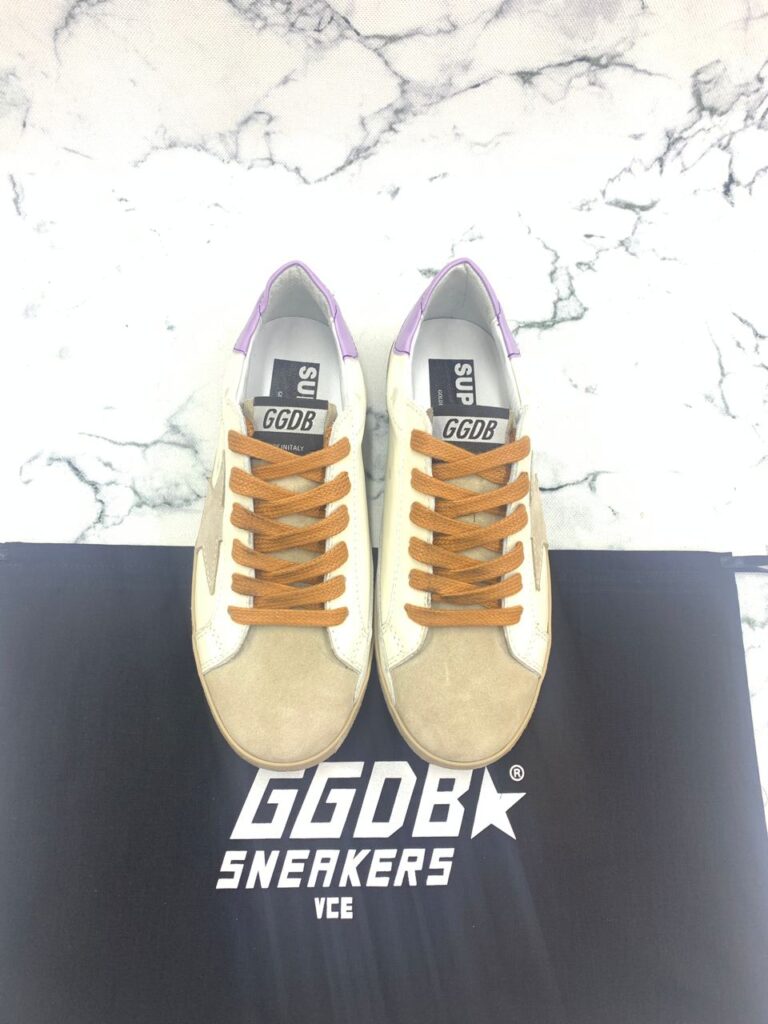 golden goose ayakkabi superstar beyaz lila sneaker