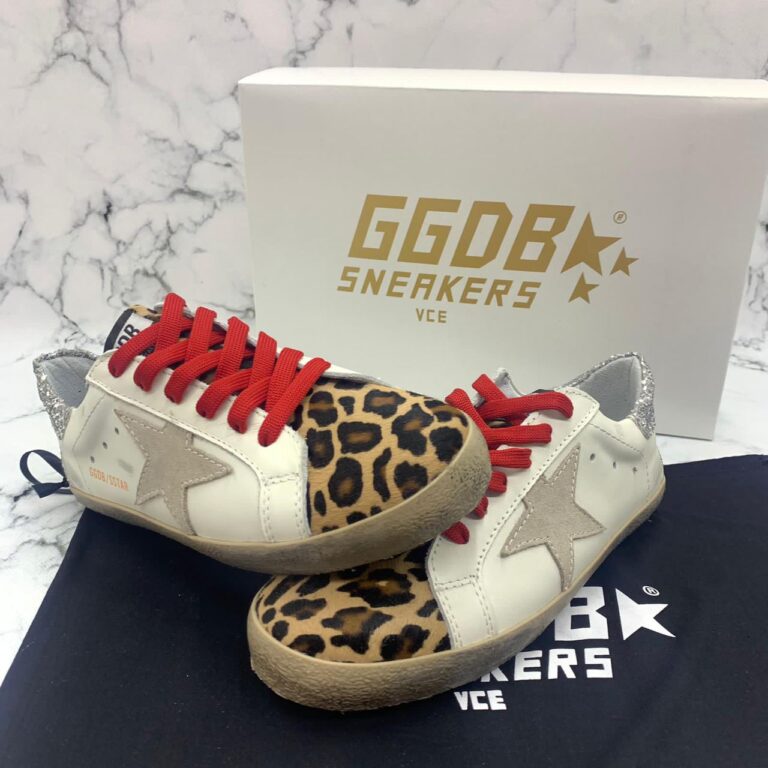 golden goose ayakkabi superstar leopar kirmizi sneaker