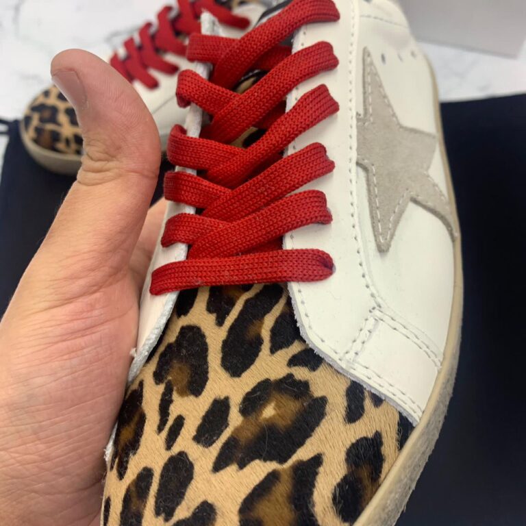 golden goose ayakkabi superstar leopar kirmizi sneaker