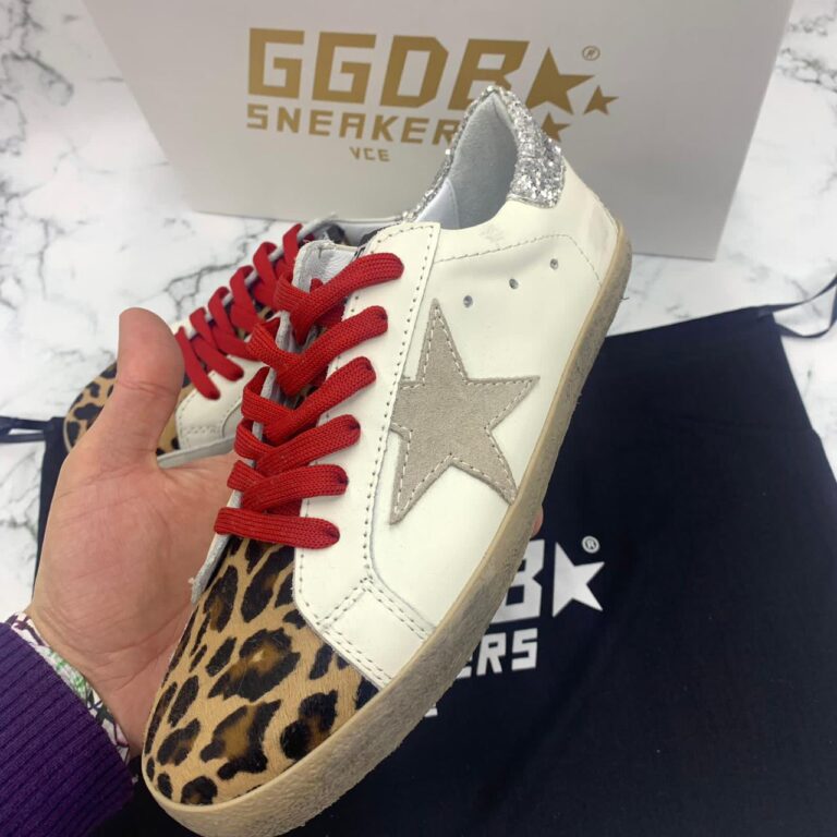 golden goose ayakkabi superstar leopar kirmizi sneaker