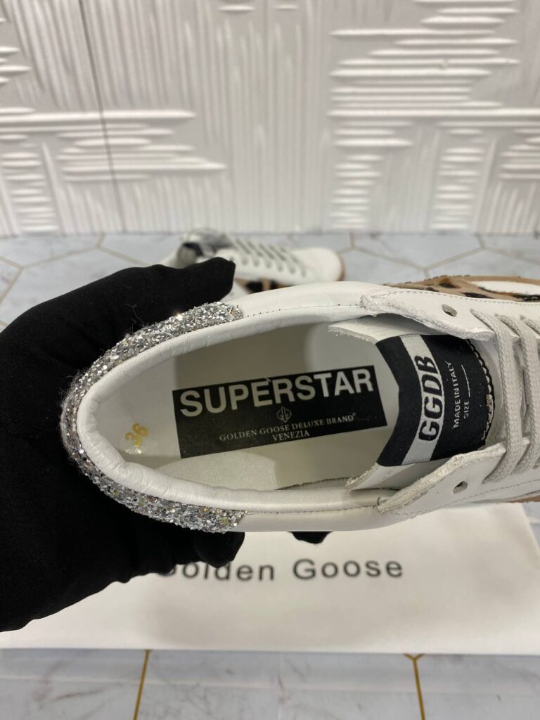 golden goose ayakkabi superstar sneakers beyaz leopar