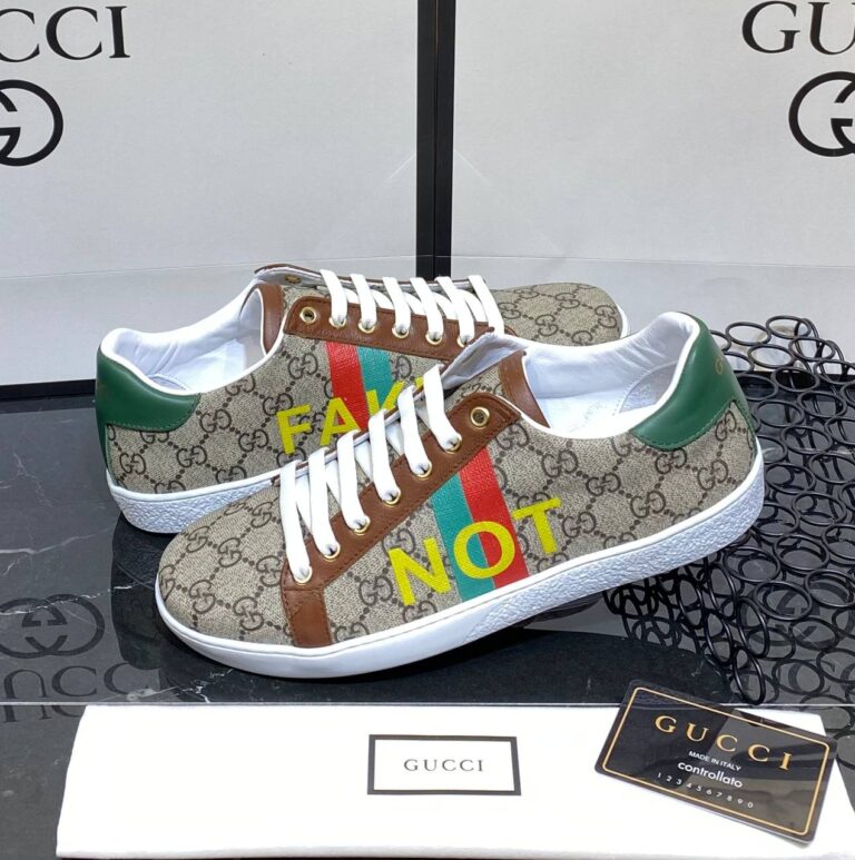 gucci ayakkabi ace not print erkek sneaker