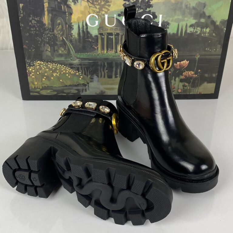 gucci ayakkabi chelsea crystal belt bot taban 3cm topuk 5cm