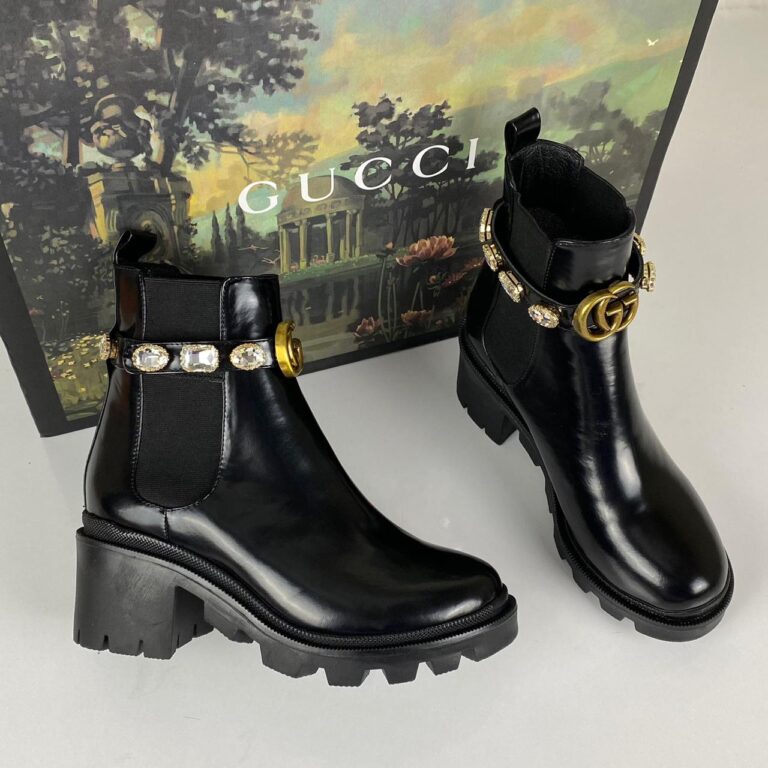 gucci ayakkabi chelsea crystal belt bot taban 3cm topuk 5cm