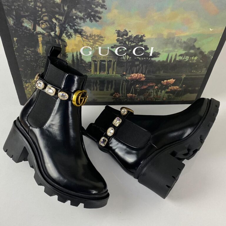 gucci ayakkabi chelsea crystal belt bot taban 3cm topuk 5cm