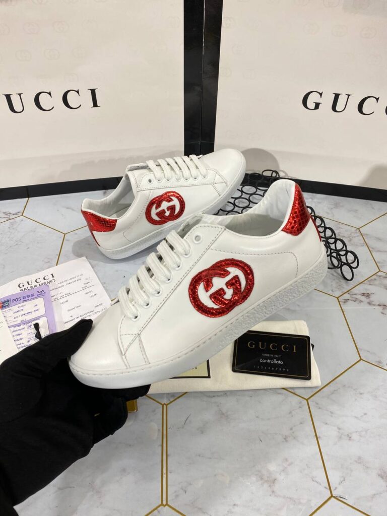 gucci ayakkabi sneaker kirmizi beyaz