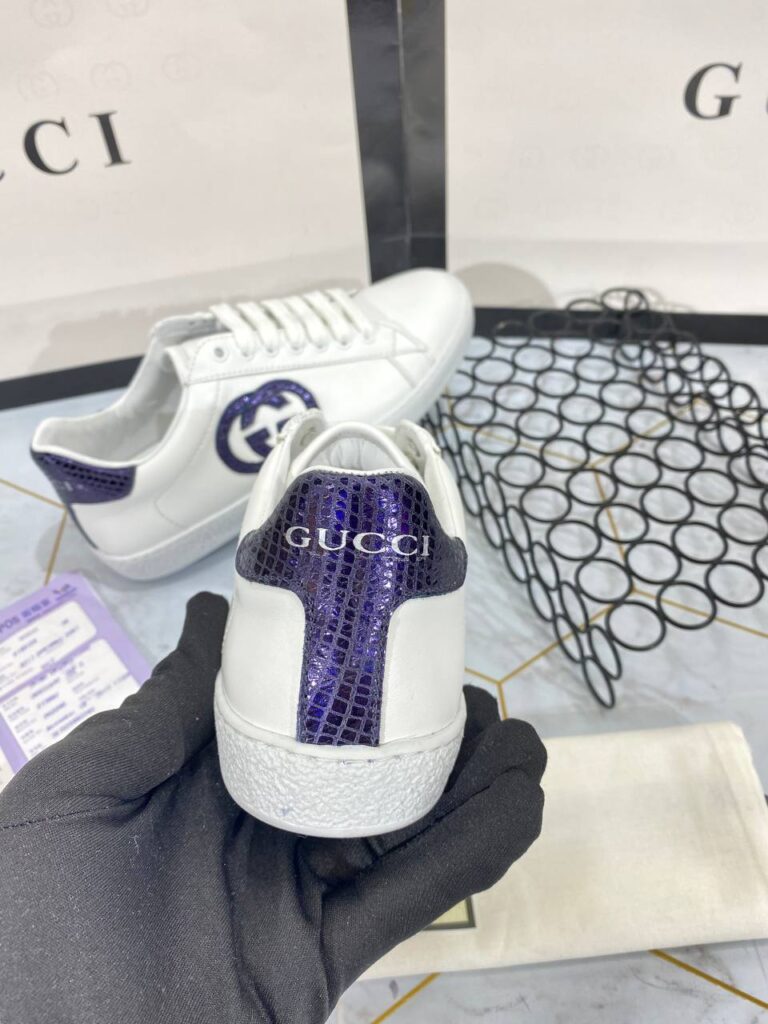 gucci ayakkabi sneaker mor beyaz