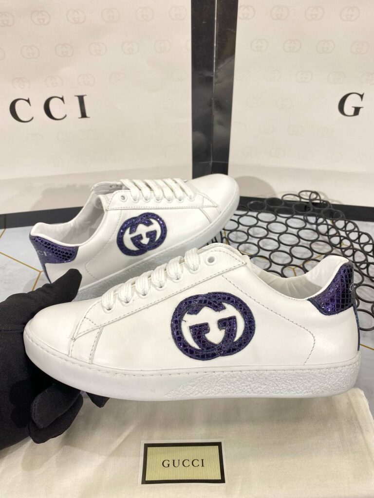 gucci ayakkabi sneaker mor beyaz