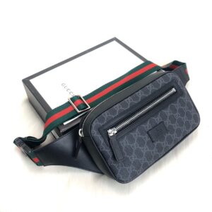 gucci canta bel erkek klasik gri siyah 25x14 cm
