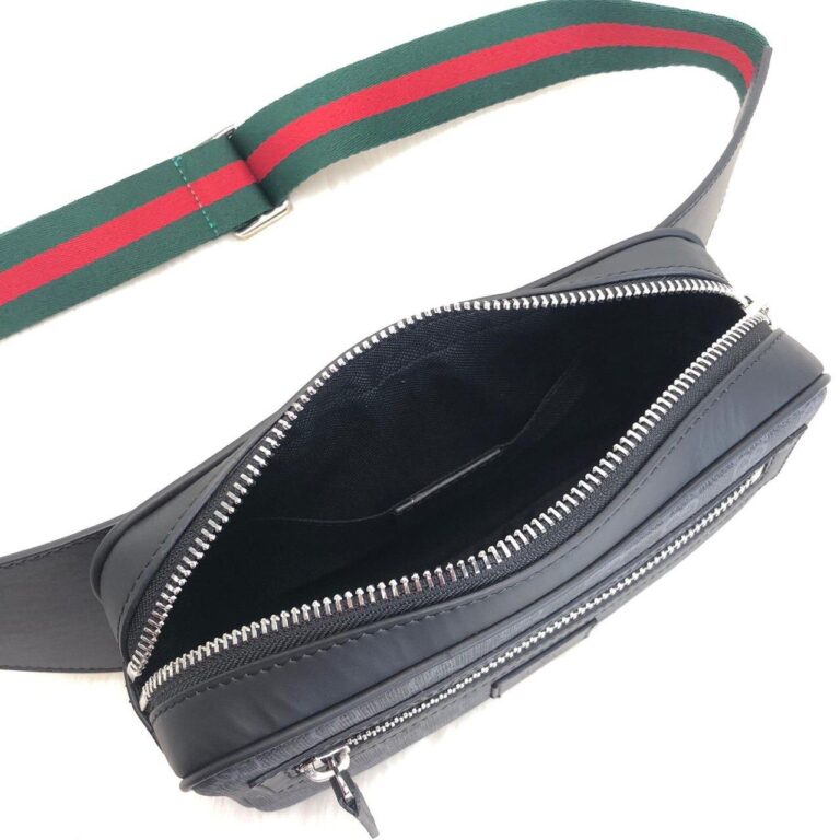 gucci canta bel erkek klasik gri siyah 25x14 cm