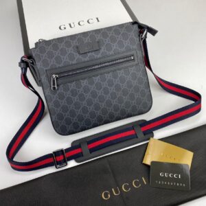 gucci canta courrier erkek postaci supreme simetrik siyah 26x24 cm
