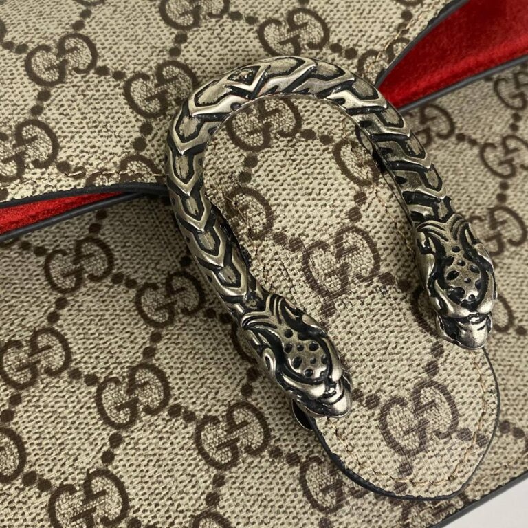 gucci canta dionysus gg supreme mini kirmizi 20x15.5 cm