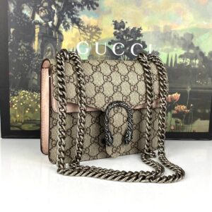 gucci canta dionysus gg supreme mini pudra pembe 20x15.5 cm