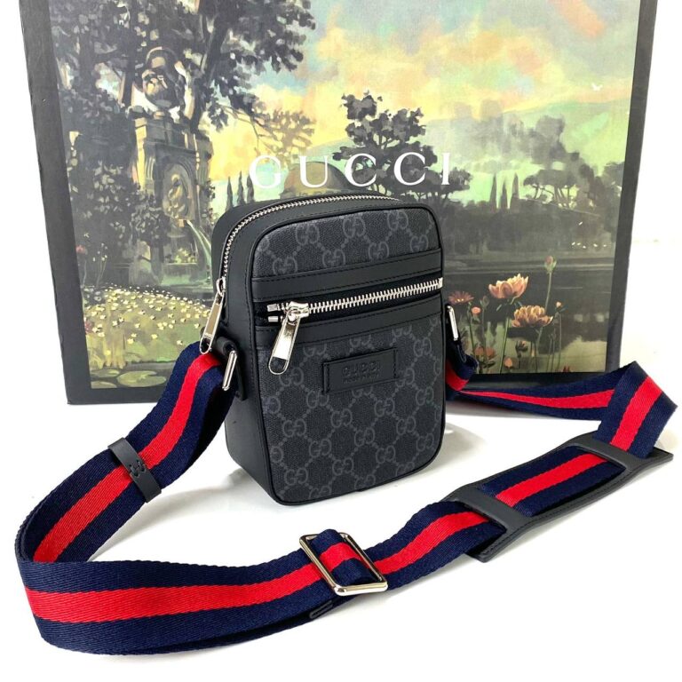 gucci canta gg small gri messenger supreme erkek postaci 18x14x6 cm