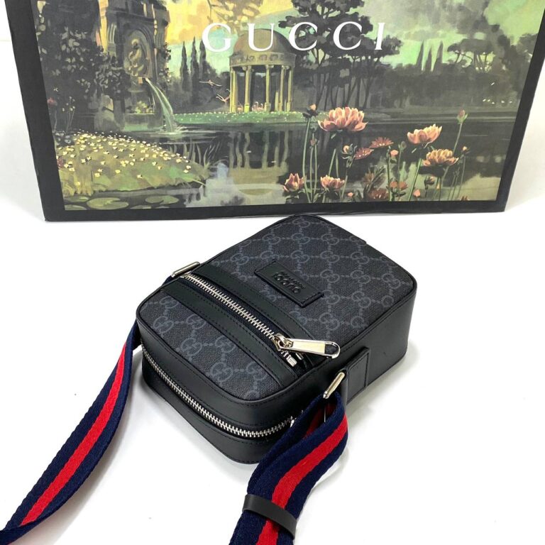 gucci canta gg small gri messenger supreme erkek postaci 18x14x6 cm