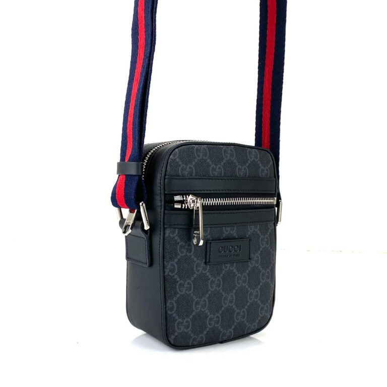 gucci canta gg small gri messenger supreme erkek postaci 18x14x6 cm