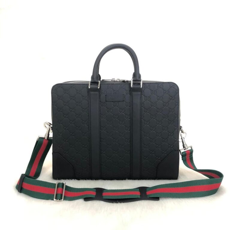 gucci canta signature evrak laptop siyah 36x28 cm
