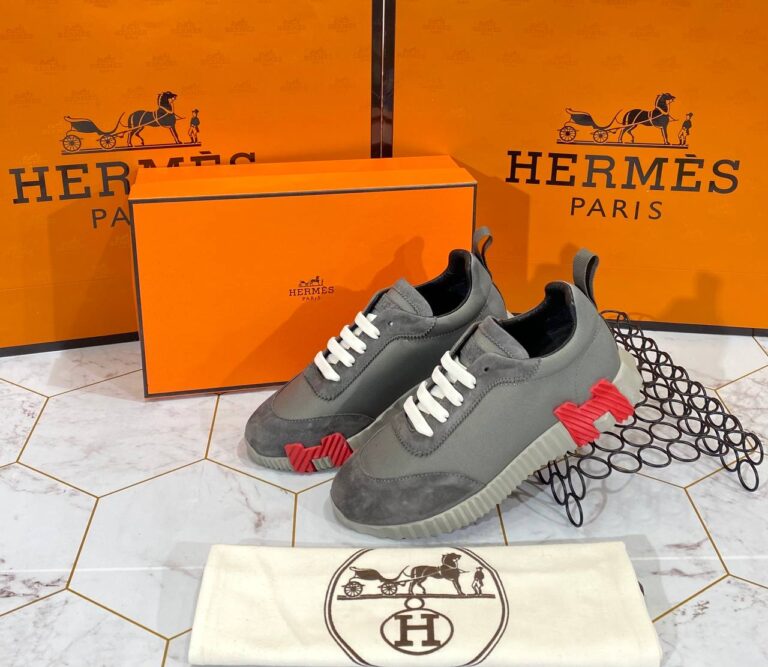 hermes ayakkabi bouncing sneakers gri kirmizi