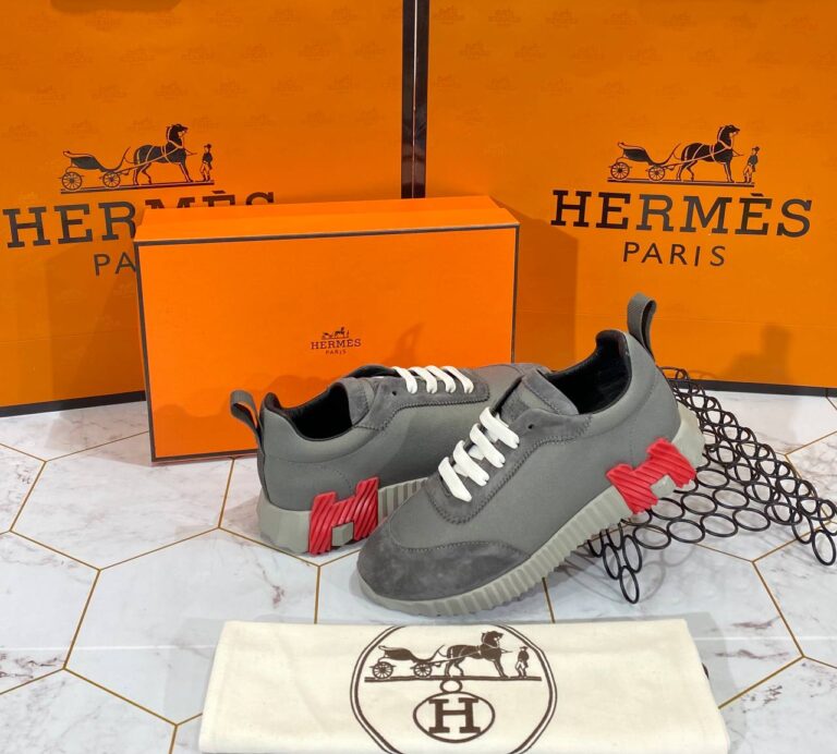 hermes ayakkabi bouncing sneakers gri kirmizi