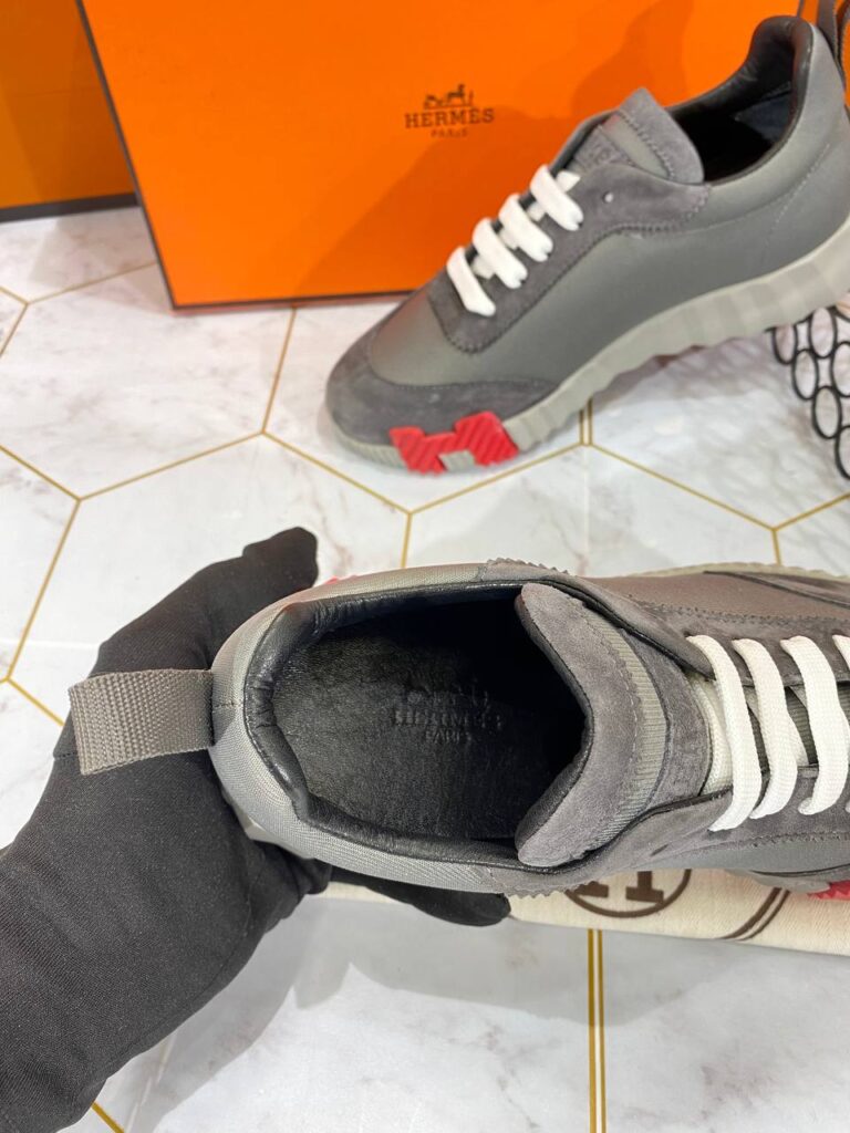 hermes ayakkabi bouncing sneakers gri kirmizi
