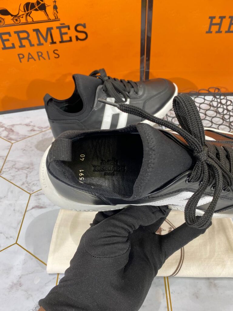 hermes ayakkabi erkek sneaker siyah beyaz