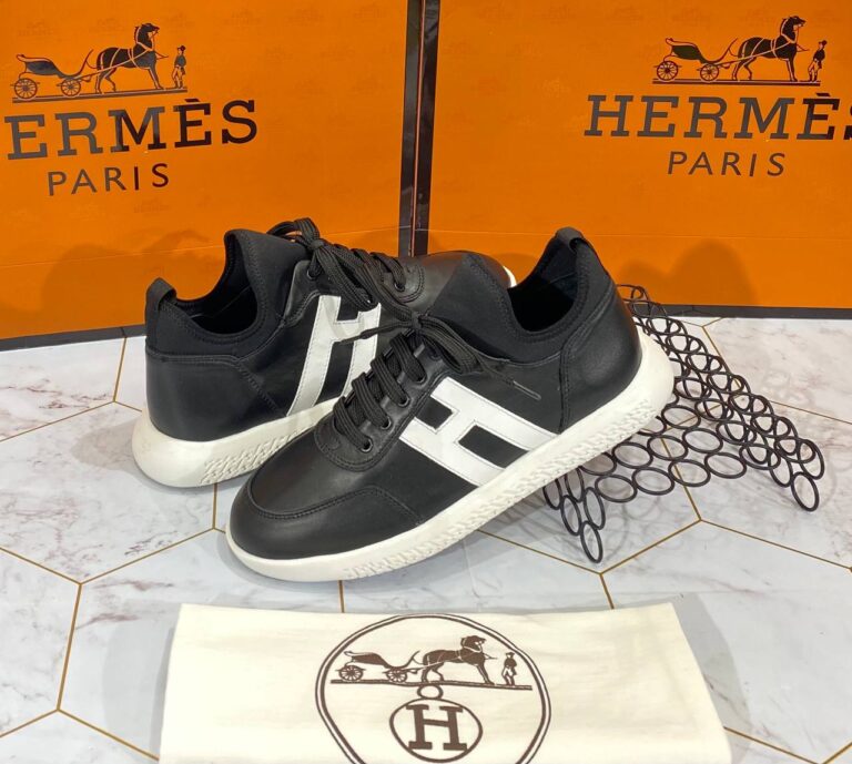 hermes ayakkabi erkek sneaker siyah beyaz