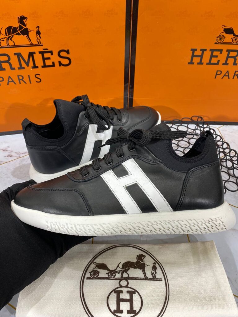 hermes ayakkabi erkek sneaker siyah beyaz