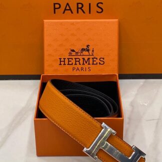 hermes kemer silver toka turuncu cift tarafli