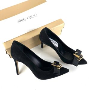 jimmy choo ayakkabi stiletto ari 100 siyah suet topuk 10cm