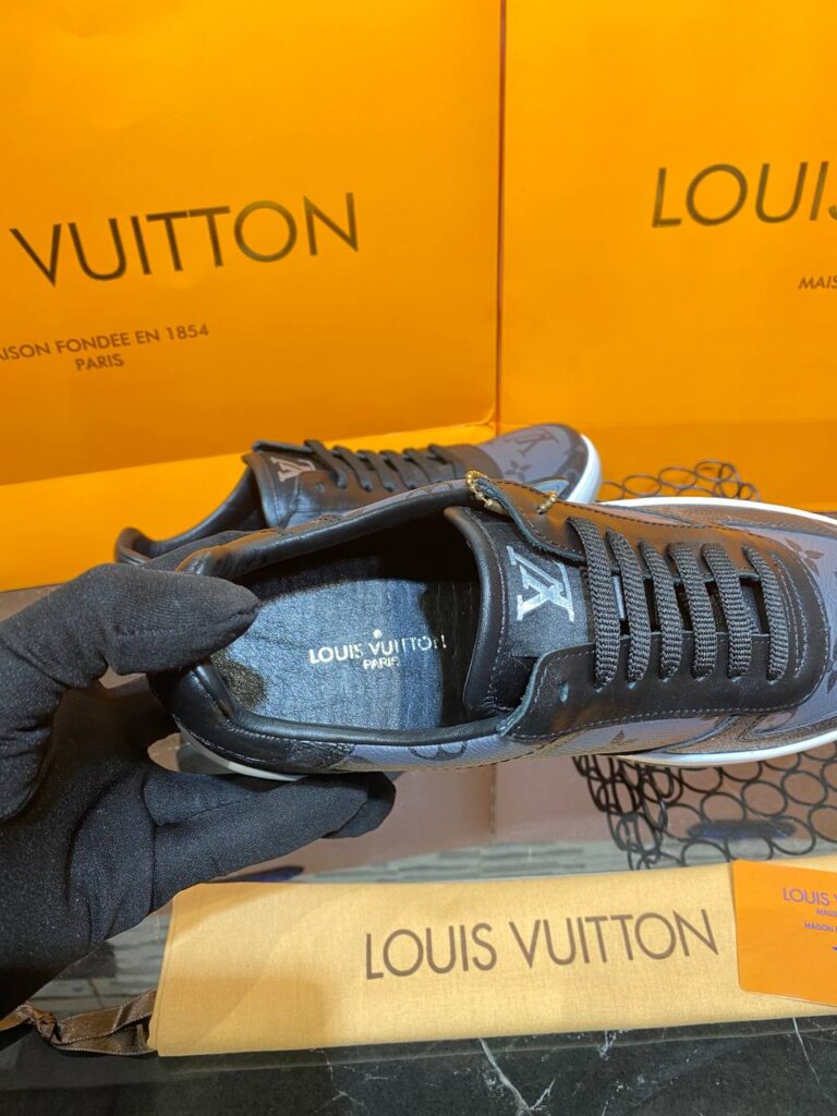 louis vuitton ayakkabi erkek sneaker rivoli siyah gri