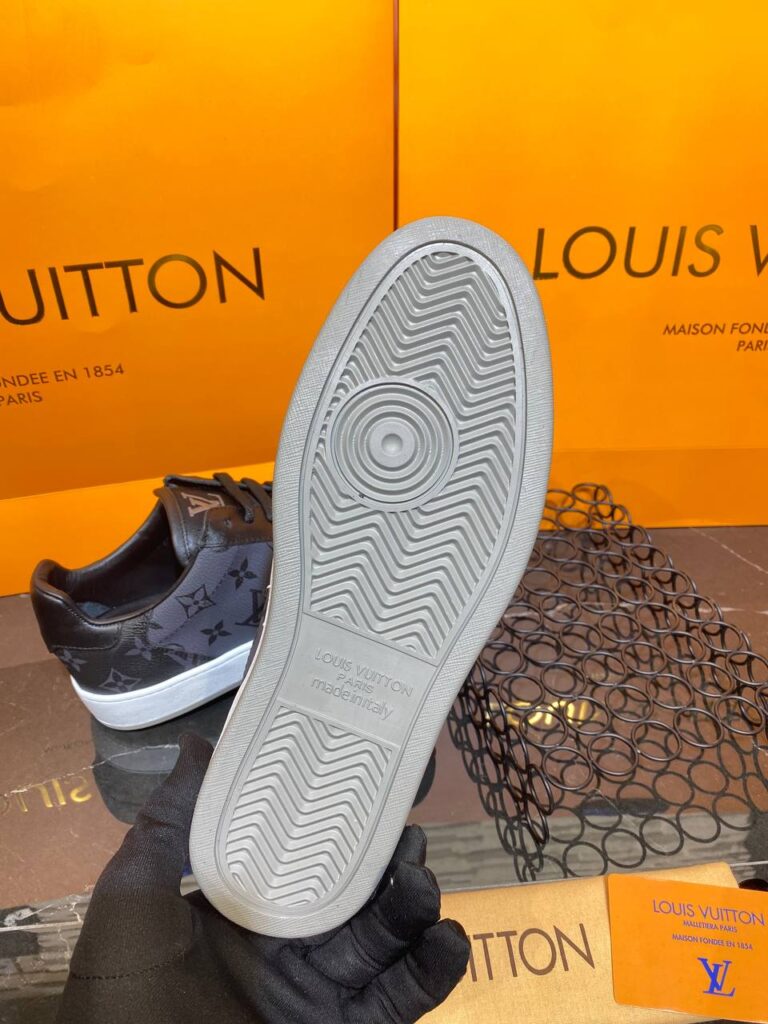 louis vuitton ayakkabi erkek sneaker rivoli siyah gri