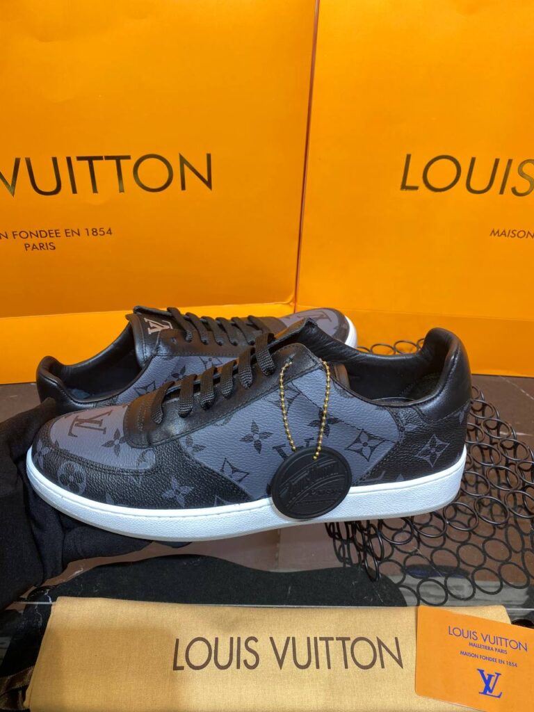 louis vuitton ayakkabi erkek sneaker rivoli siyah gri