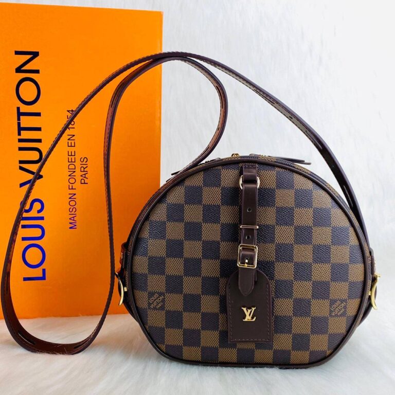 louis vuitton canta boite chapeau souple damier kahve 22x20x8 cm