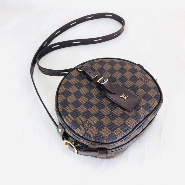 louis vuitton canta boite chapeau souple damier kahve 22x20x8 cm