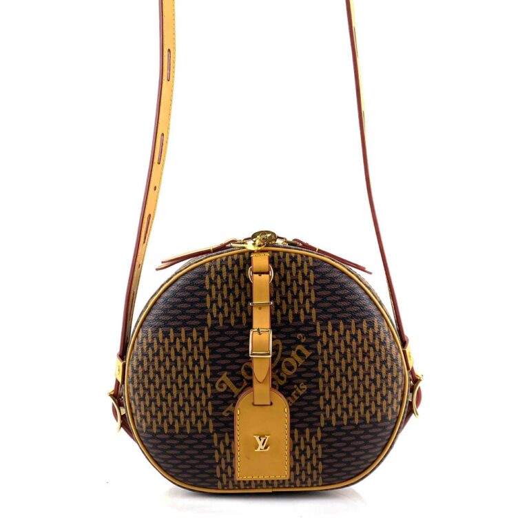 louis vuitton canta boite chapeau souple kahve damier 22x20x8 cm